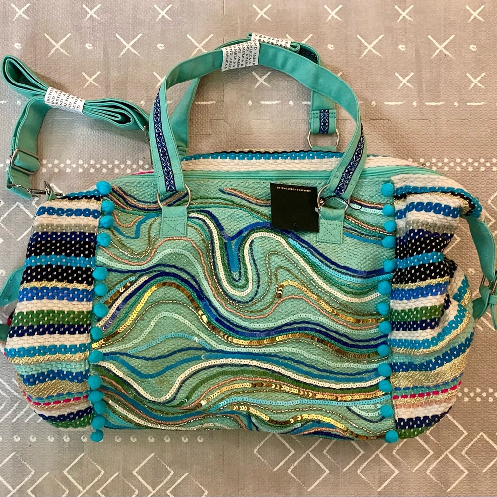 America & Beyond Beaded Beach Tote